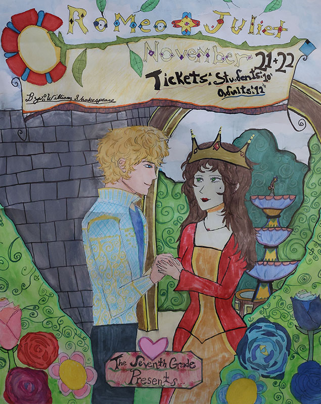 Poster-contest-romeo Hand drawn artwork of romeo and juliet
