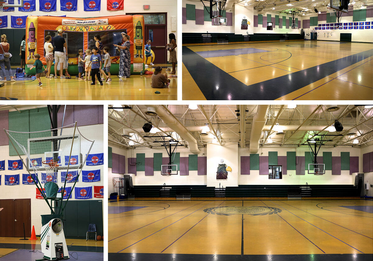 Collage-gym Collage of indoor gymansium and basketball court